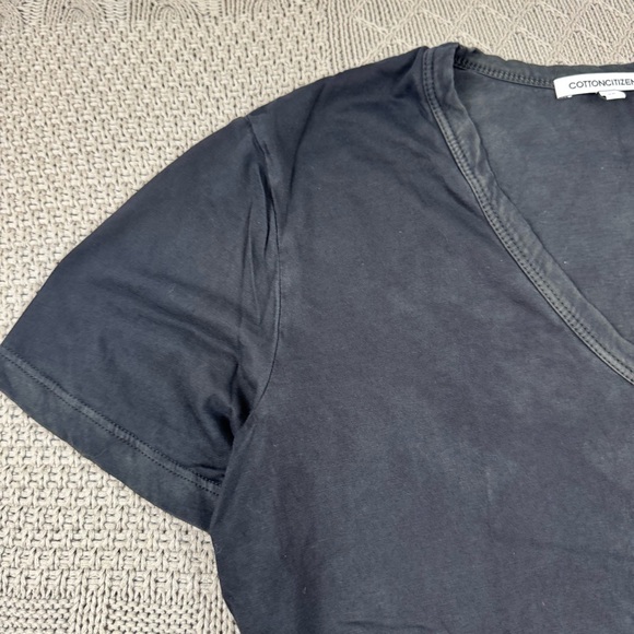 Cotton Citizen Vintage Black Standaed V Neck Tee Medium USA Made - Picture 4 of 15